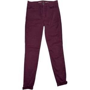 American Eagle Burgundy Hi Rise Stretch Pants Size 4